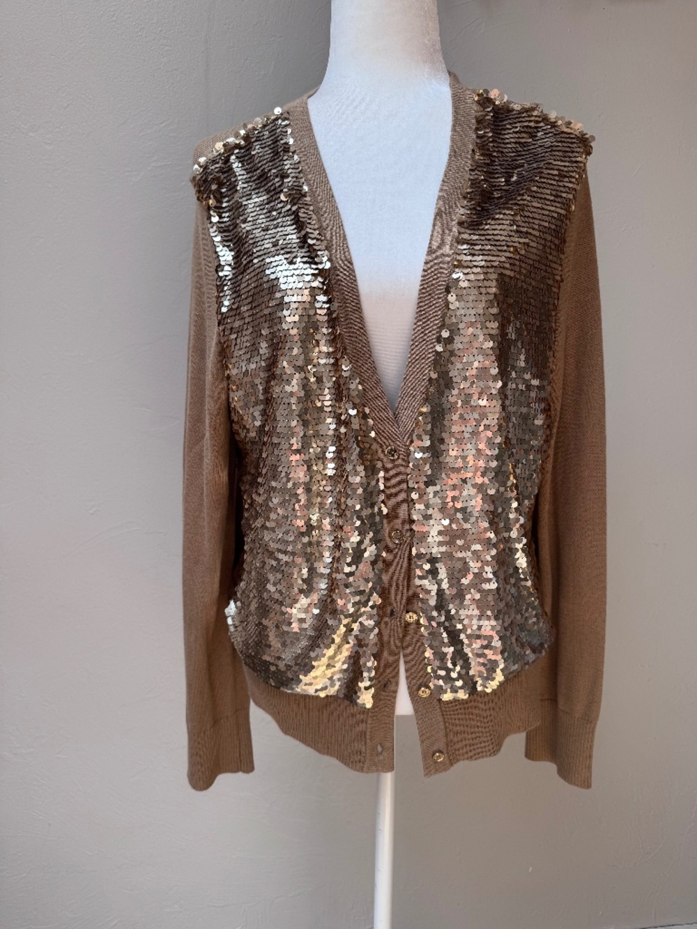 AUTHENTIC Michael Kors Gold Sequin Cardigan